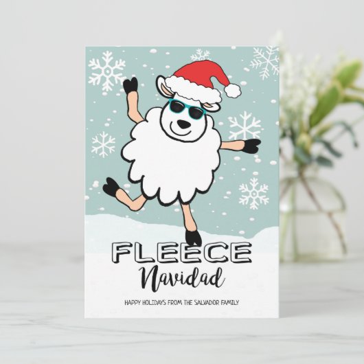 Funny Fleece Navidad Tancing Sheep Weihnachten Wei (Stehend Vorderseite)