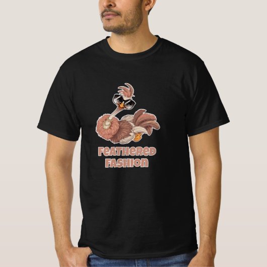 Funny Flighless Birds: Straußendesigns T-Shirt (Vorderseite)