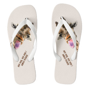 Funny Flip Flops mit spielerischer Giraffe - Läche Badesandalen