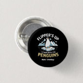 Funny Flippern auf, stehen mit den Pinguinen kühl Button (Vorne & Hinten)
