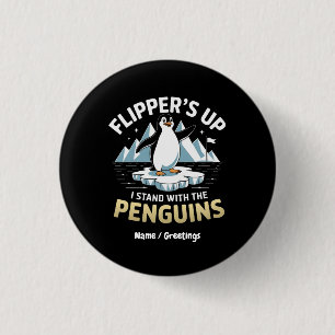 Funny Flippern auf, stehen mit den Pinguinen kühl Button