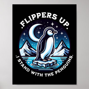 Funny Flippern hoch, stehe ich mit den Pinguinen Poster