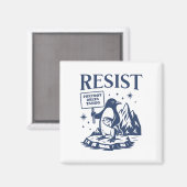 Funny Flippers Up Resist Pinguine Protest gegen Magnet (Vorderseite/Rückseite)