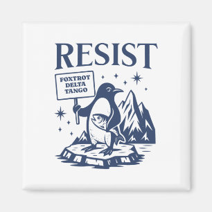 Funny Flippers Up Resist Pinguine Protest gegen Magnet