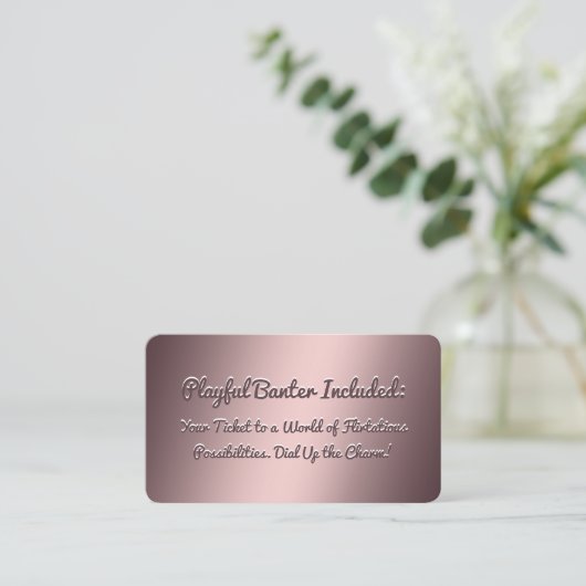 Funny Flirt Business Card Visitenkarte (Stehend Vorderseite)