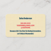 Funny Flirt Business Card Visitenkarte (Rückseite)