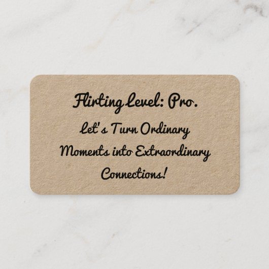 Funny Flirt Kraft Business Card Visitenkarte (Vorderseite)