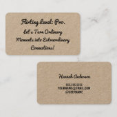 Funny Flirt Kraft Business Card Visitenkarte (Vorne/Hinten)