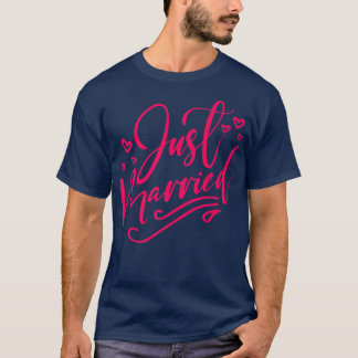 Funny Flitterwochen Paare Just Married Bride Groom T-Shirt