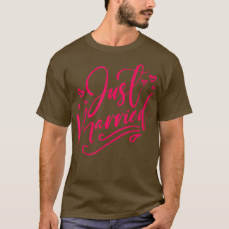 Funny Flitterwochen Paare Just Married Bride Groom T-Shirt