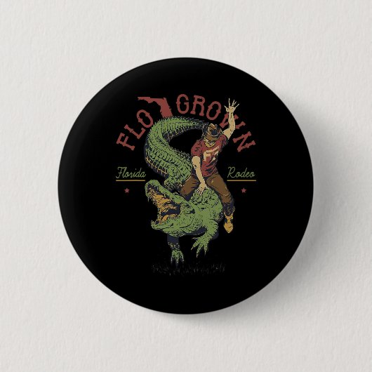 Funny Flo Grown Florida Rodeo Button (Vorderseite)