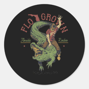 Funny Flo Grown Florida Rodeo Runder Aufkleber