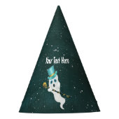 Funny Floating Ghost Wearing Blue Top Hat Skull Partyhütchen (Vorderseite)