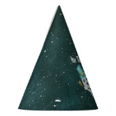 Funny Floating Ghost Wearing Blue Top Hat Skull Partyhütchen (Links)