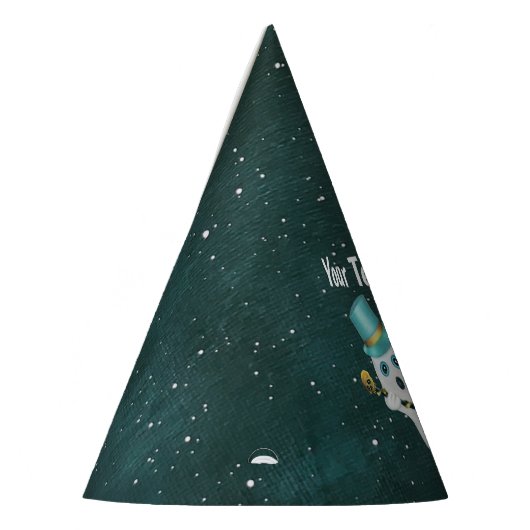 Funny Floating Ghost Wearing Blue Top Hat Skull Partyhütchen (Links)