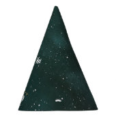 Funny Floating Ghost Wearing Blue Top Hat Skull Partyhütchen (Rechts)