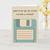 Funny Floppy Computer Disk Retirement Card Karte (Gelbe Blume)