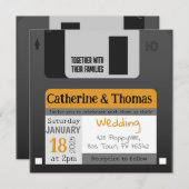 Funny Floppy Disc 80er 90s Wedding Einladung (Vorne/Hinten)