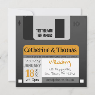 Funny Floppy Disc 80er 90s Wedding Einladung