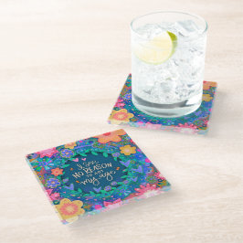 Funny Floral Blue Pink Act mein Alter Zitat Glasuntersetzer