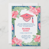 Funny Floral Brilliant Grad Party Einladung (Vorderseite)