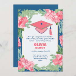 Funny Floral Brilliant Grad Party Einladung