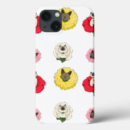 Funny Floral Cat Faces Case-Mate iPhone Hülle