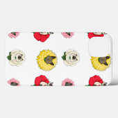 Funny Floral Cat Faces Case-Mate iPhone Hülle (Rückseite (Horizontal))