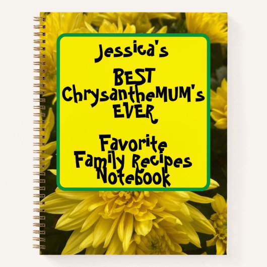 Funny Floral Family Recipies Spiral Notebook Notizblock (Vorderseite)