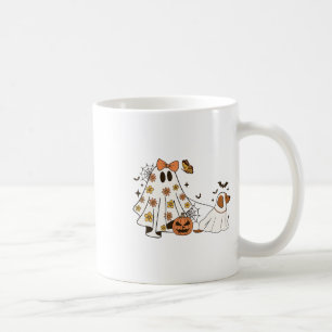 Funny Floral Ghost Walking Dog Halloween Ghost Dog Kaffeetasse