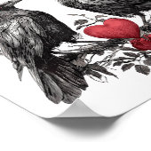 Funny Floral Heart Raven F-caw-f Anti Valentin's D Poster (Ecke)