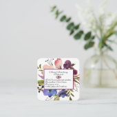 Funny Floral Introvert Quadratische Visitenkarte (Stehend Vorderseite)