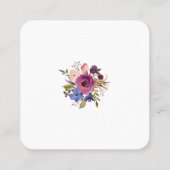 Funny Floral Introvert Quadratische Visitenkarte (Rückseite)