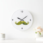 Funny Floral Mustache Runde (große Wall Uhr) Große Wanduhr (Zuhause)