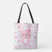 Funny Floral Pink Bunny Tasche (Rückseite)
