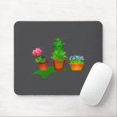 Funny Floral Plant Manager Front And Back Design Mousepad (Mit Mouse)