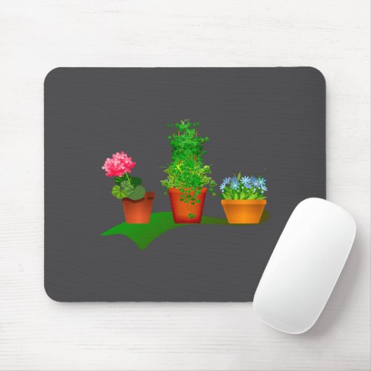 Funny Floral Plant Manager Front And Back Design Mousepad (Mit Mouse)