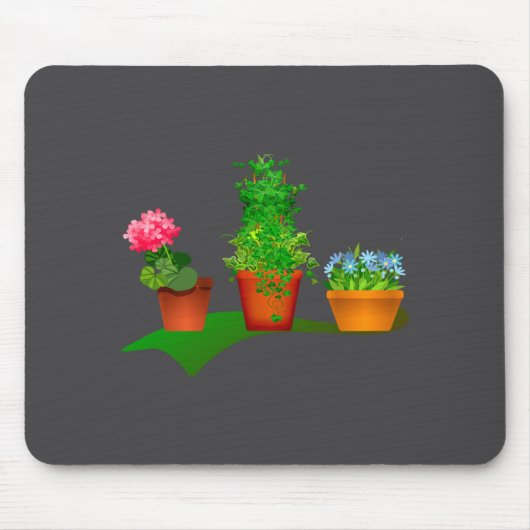 Funny Floral Plant Manager Front And Back Design Mousepad (Vorne)