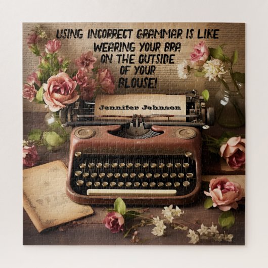 Funny Floral Schreibwriter Puzzle (Vertikal)