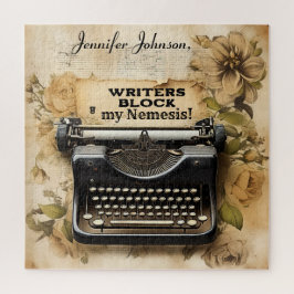 Funny Floral Vintage Schreibmaschine Jigsaw Puzzle