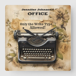 Funny Floral Vintage Schreibmaschine Wall Uhr