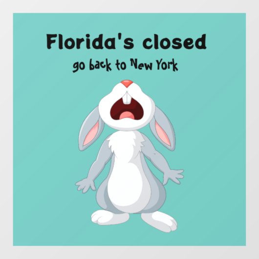Funny Florida New York Window Decal Fensteraufkleber (Blatt)