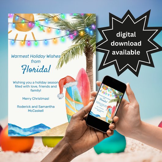 Funny Florida Sandy Beach Surf Boards Weihnachten