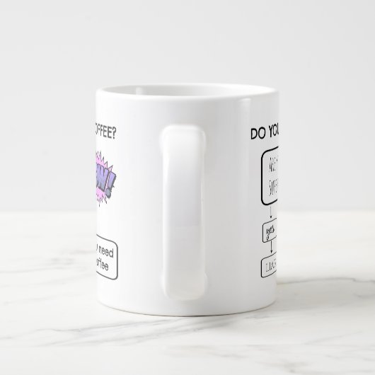 Funny Flow Chart, Brauchst du Kaffee? Jumbo-Tasse (Rückseite)