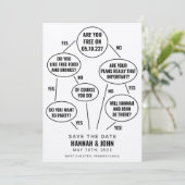 Funny Flow Chart Wedding Save the Date (Stehend Vorderseite)
