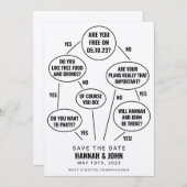 Funny Flow Chart Wedding Save the Date (Vorne/Hinten)
