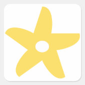 Funny Flowef Quadratischer Aufkleber (Vorderseite)