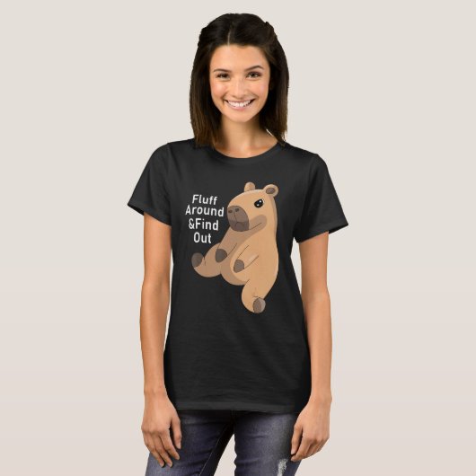 Funny Fluff Umgeben und entdecken Capybara Capy Ge T-Shirt (Vorne ganz)