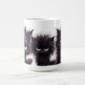 FUNNY FLUFFY ANGRY BLACK KITTENS KAFFEETASSE (Mittel)
