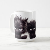 FUNNY FLUFFY ANGRY BLACK KITTENS KAFFEETASSE (Vorderseite Links)